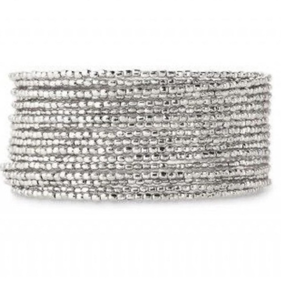 NIB Stella & Dot Bardot Spiral Bangle Bracelet in Silver - Picture 2 of 4